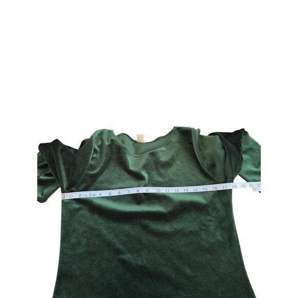Gap Velvet Shirt Vintage Green Basic Moody Gremlin Earthy Long Sleeve Medium - Picture 9 of 11